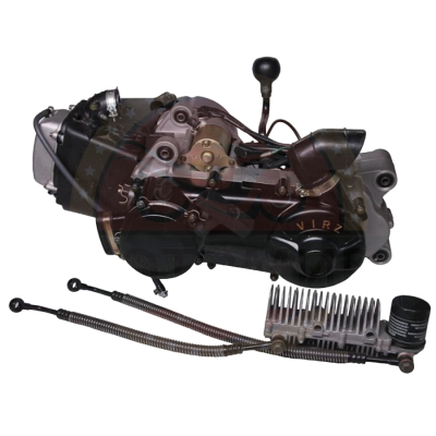 Двигатель в сборе 4Т 157QMJ (GY6) 149,5см3 DC (реверс, руч. стартер, масл. радиатор) ; T150