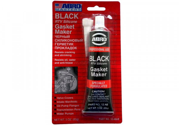 Герметик-прокладка "ABRО-Masters"силикон до 260 С, черный (85гр.)
