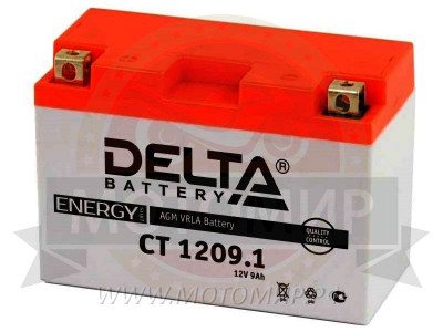 Аккумулятор 12В 9 А/ч, кислотный AGM (DELTA СТ 1209) (150x86x108) прямая полярность