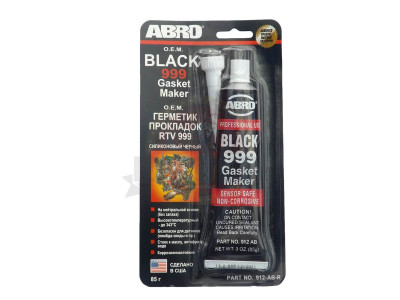 Герметик-прокладка "ABRО" силикон высокотемпературный 999 OEM (до +343C) черный (85гр)