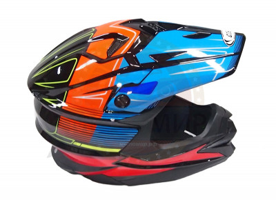Шлем кроссовый COBRA JK803, черн-сине-оранжчерн-бел.с красным, черн-сер с белым, размеры L