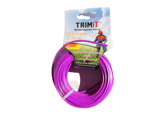 Леска триммерная 2.4мм 25м Trimit Россия квадрат