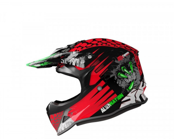 Шлем кросс Shiro MX-307 Alien Nation цвет Red размер S