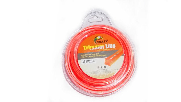 Леска триммерная 3.0мм 25м Crazy Stone квадрат