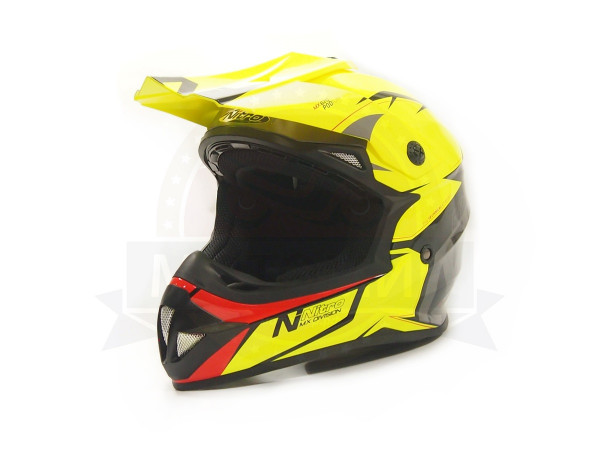 Шлем кроссовый NITRO MX620 PODIUM (Safety Yellow/Black/Red), размер S