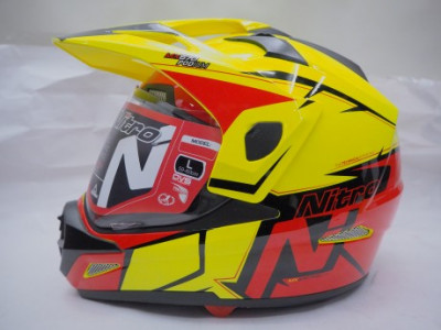 Шлем туринг NITRO MX670 PODIUM ADVENTURE DVS (Black/Yellow/Rad), размер M