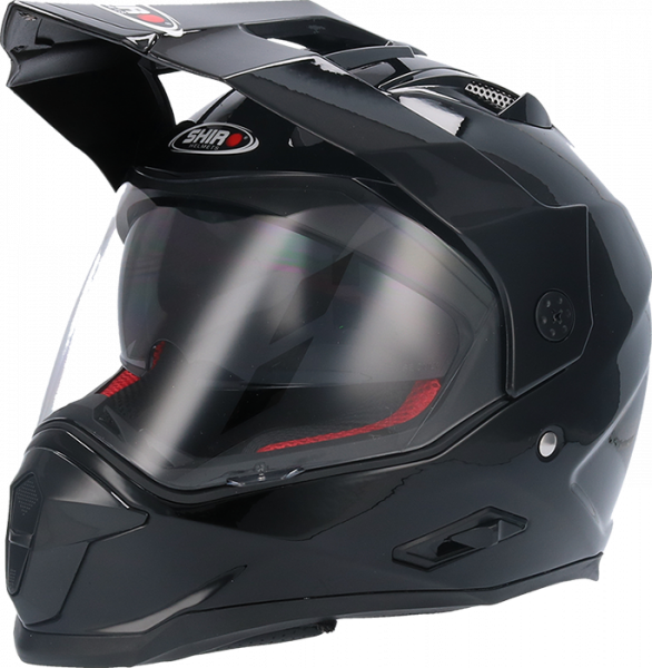 Шлем кросс со стеклом (турист) SHIRO MX-313 DUAL SPORT, цвет BLACK, YELLOW FLUOR размер S