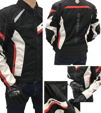 Куртка SCOYCO JK100, цвет серый с черным и красным, размер, 4XL