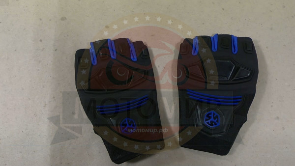 Перчатки SCOYCO МС-24D с обрезанными пальцами, синие, размер L