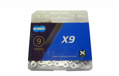 Цепь велосипедная 116 звеньев КМС X9 1/2х11/128 9 скоростей с замком