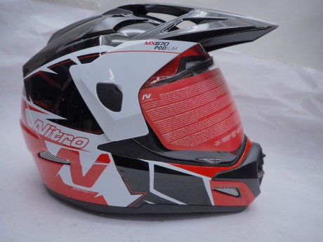 Шлем туринг NITRO MX670 PODIUM ADVENTURE DVS (White/Black/Red), размер L