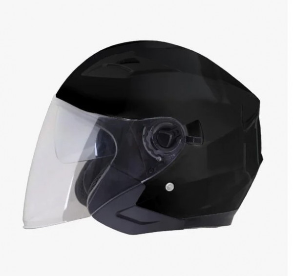 Шлем открытый SHIRO SH-451, SOLID, цвет BLACK, размер L