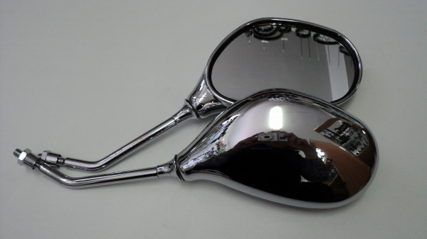 Зеркала d8 пластик бобовидные хром