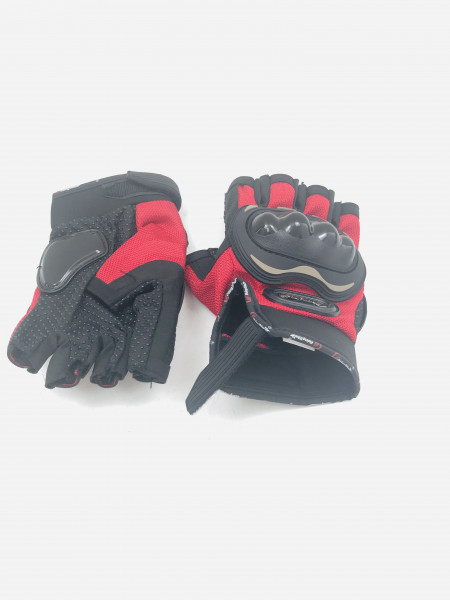 Перчатки Pro-biker MCS-04 без пальцев с защитой текстиль-сетка красные XL