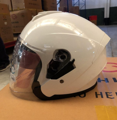 Шлем открытый SHIRO SH-451, SOLID, цвет WHITE, размер L