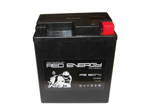 Аккумулятор 12В7 А/ч, кислотный AGM Red Energy (RS1207.1) , (114x71x131) обратная полярность