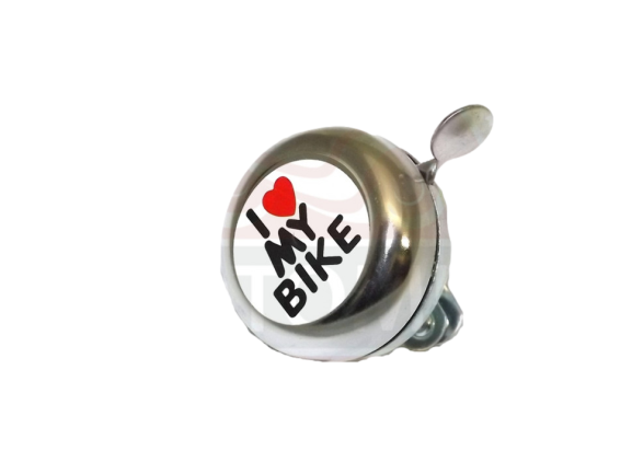 Звонок для велосипеда D53мм, "I LOVE MY BIKE" хромированный, сталь (TRB-1401Е)