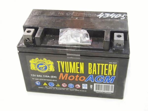 Аккумулятор 12В 9 А/ч кислотный AGM Тюмень 6МТС-9