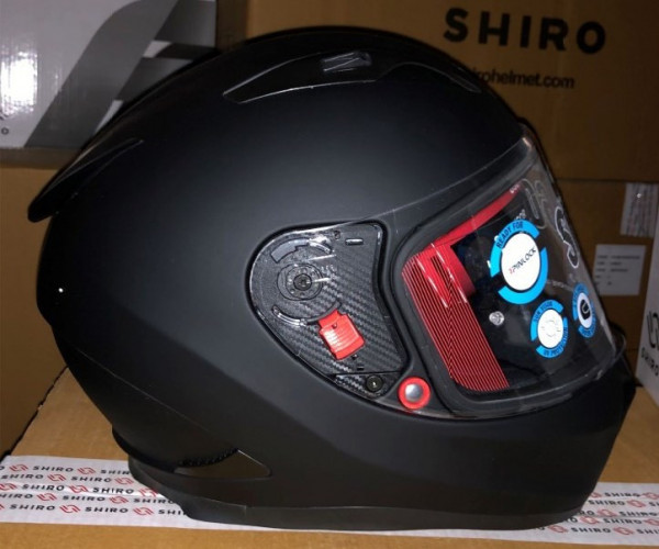 Шлем интеграл SHIRO SH-605, SOLID, цвет MATT BLACK, размер M