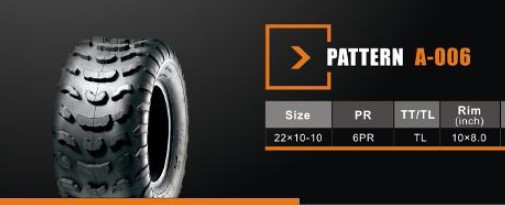 Покрышка ATV 10" 22 х 10,00 - 10 (А-006) без камеры, задние SUN.F