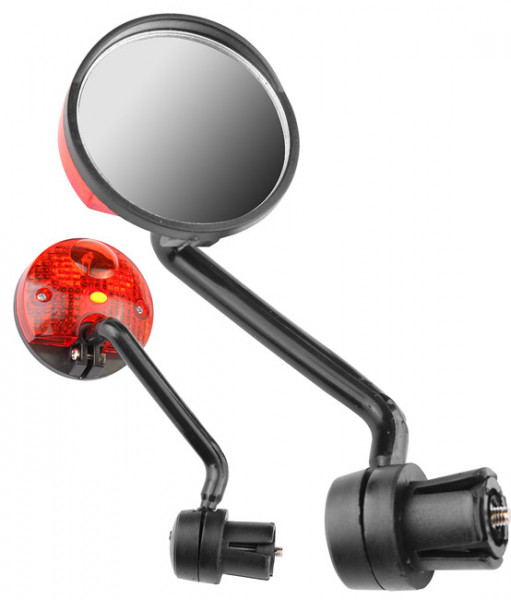 Зеркало велосипедное габаритное огненное D45 мм длина 130 мм черное JY 5