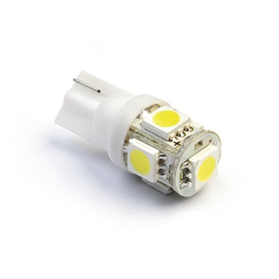 Лампа светодиодная (LED) 12V T10 (W2,1х9,5d) 5SMD 1,2W чип 3528 синяя