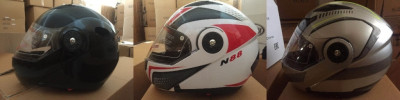 Шлем модуляр COBRA JK115, черный, белый с красным, серый, размеры M внутр.солнцезащ. ОЧКИ