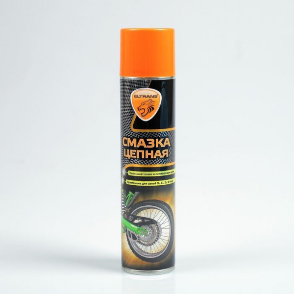 Смазка цепи ЭЛТРАНС для МОТО, Вело цепей всех видов, аэрозоль 400 мл