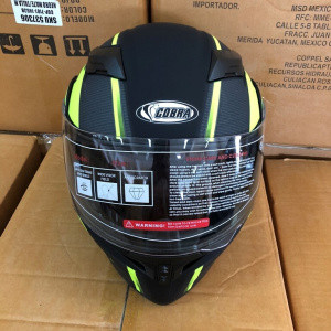 Шлем модуляр COBRA JK902, черно/зеленый, с очками, размер L