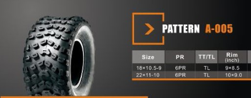 Покрышка ATV 10" 22 х 11,00 - 10 (А-005) без камеры, задние SUN.F