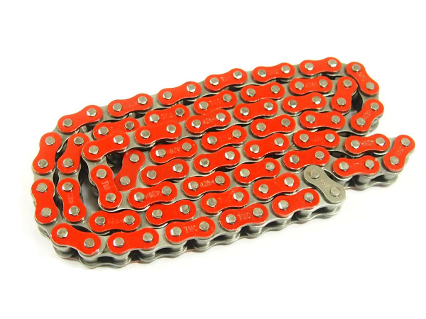 Цепь 100 звеньев шаг 428 приводная Альфа красная