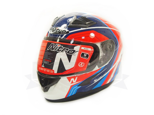 Шлем интеграл NITRO N2400 PIONEER (White/Red/Blue), размер S