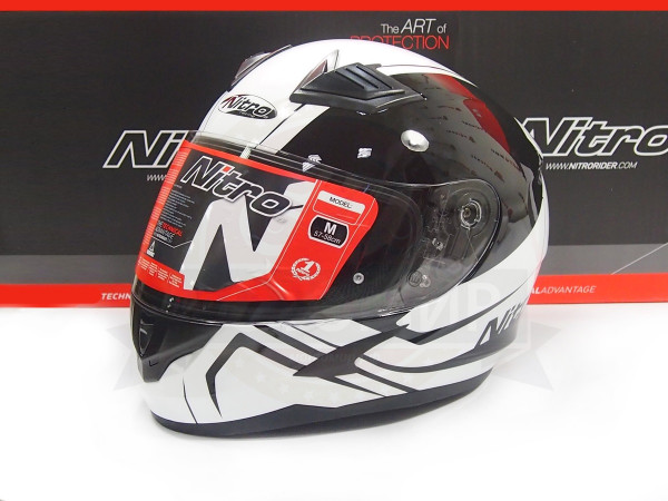 Шлем интеграл NITRO N2400 ROGUE (Black/White), размер L