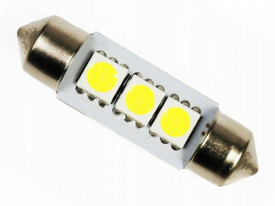 Лампа светодиодная (LED) 12V T11*41 (SV8,5) C5W 8LED синяя