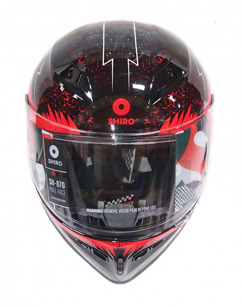 Шлем интеграл SHIRO SH-870 FLASH, цвет BLACKRED, размер L