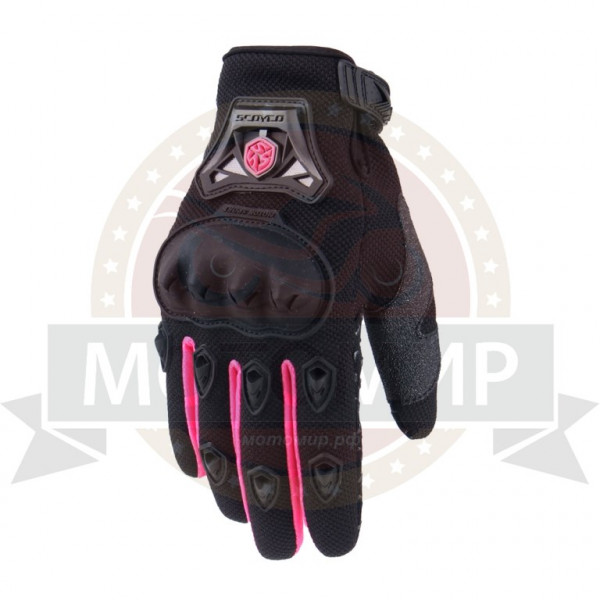 Перчатки женские SCOYCO МС-29W, черный с розовым, размер 2XL