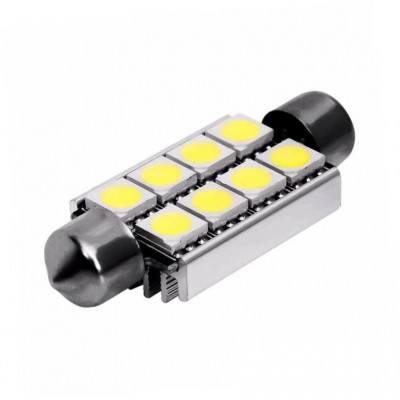 Лампа светодиодная (LED) 12V T11*41 (SV8,5) C5W 8SMD белая