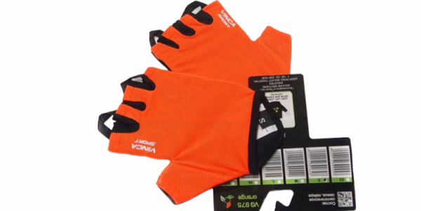 Перчатки велосипедные мужские, материал сетка, гелевые вставки, цвет оранжевый, размер XL