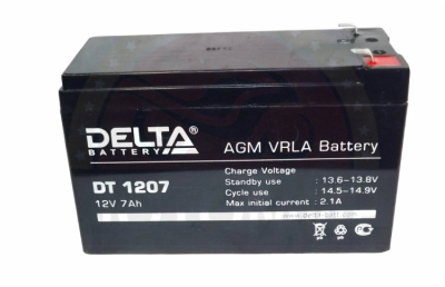 Аккумулятор 6В 7 А/ч, кислотный AGM (Delta DTM 607) для электро машинок (151*34*100),