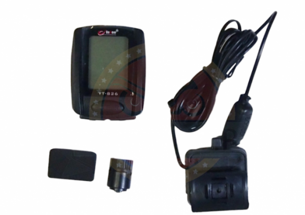 Спидометр велосипеда электронный 14 функций, (YT-826) серебристо-черный