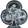 Нашивка Трефовый туз (скелет на мотоцикле) НАКЛЕИВАЕТСЯ УТЮГОМ