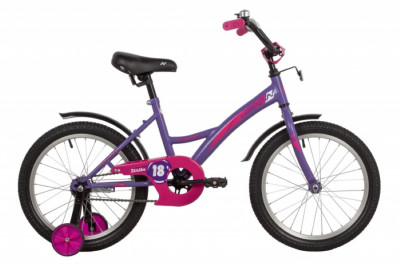 Велосипед 18'' NOVATRACK STRIKE (ножной тормоз,цветные крылья, багажник черный) фиолетовый