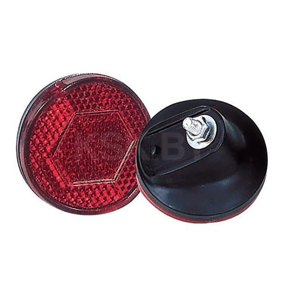 Катафот вело красный 46х46мм круглый Hualong HL-R07