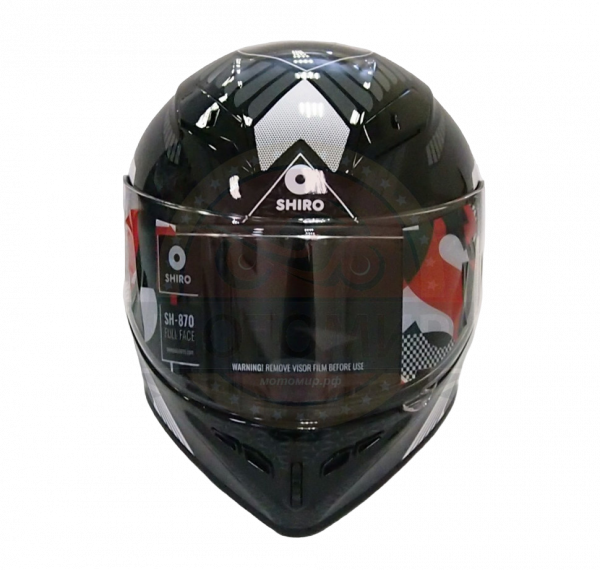 Шлем интеграл SHIRO SH-870 TYPHOON, цвет BLACK/F.GREY, размер M