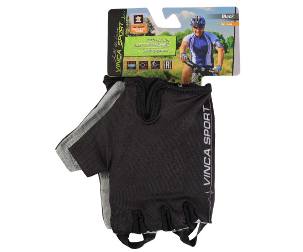 Перчатки велосипедные мужские, цвет черный, размер L