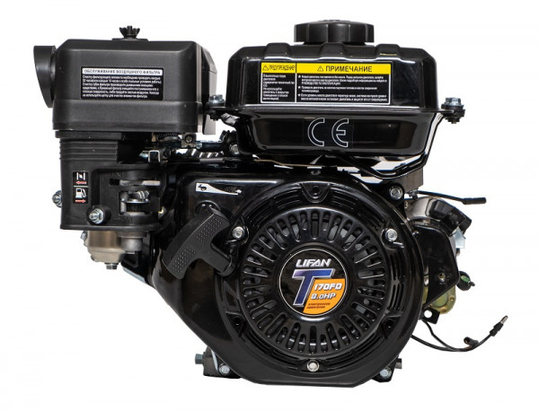 Двигатель LIFAN 8 л.с. 170FD-Т (выходной вал d20 мм) ЭЛ.СТАРТЕР, с катушкой 12В 7А 84Вт
