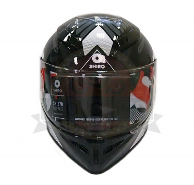 Шлем интеграл SHIRO SH-870 TYPHOON, цвет BLACK/F.GREY, размер XL