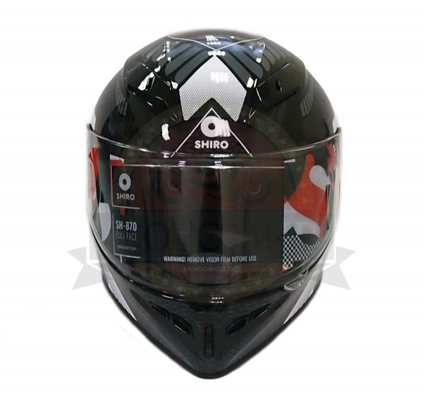 Шлем интеграл SHIRO SH-870 TYPHOON, цвет BLACK/F.GREY, размер XL