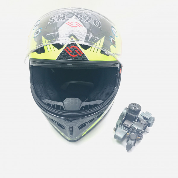 Шлем интеграл Shiro SH-870 typhoon черно-желтый размер M