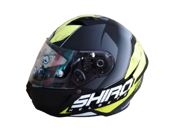 Шлем интеграл SHIRO SH-890 INFINITY, размер L, (красный, желтый, белый) PINLOCK в компл.